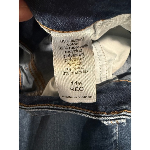 Maurices Super Skinny Jeans Womens 14W Reg Blue Denim Stretch Hi-Rise Button-Fly - Picture 4 of 7